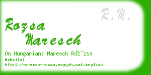 rozsa maresch business card